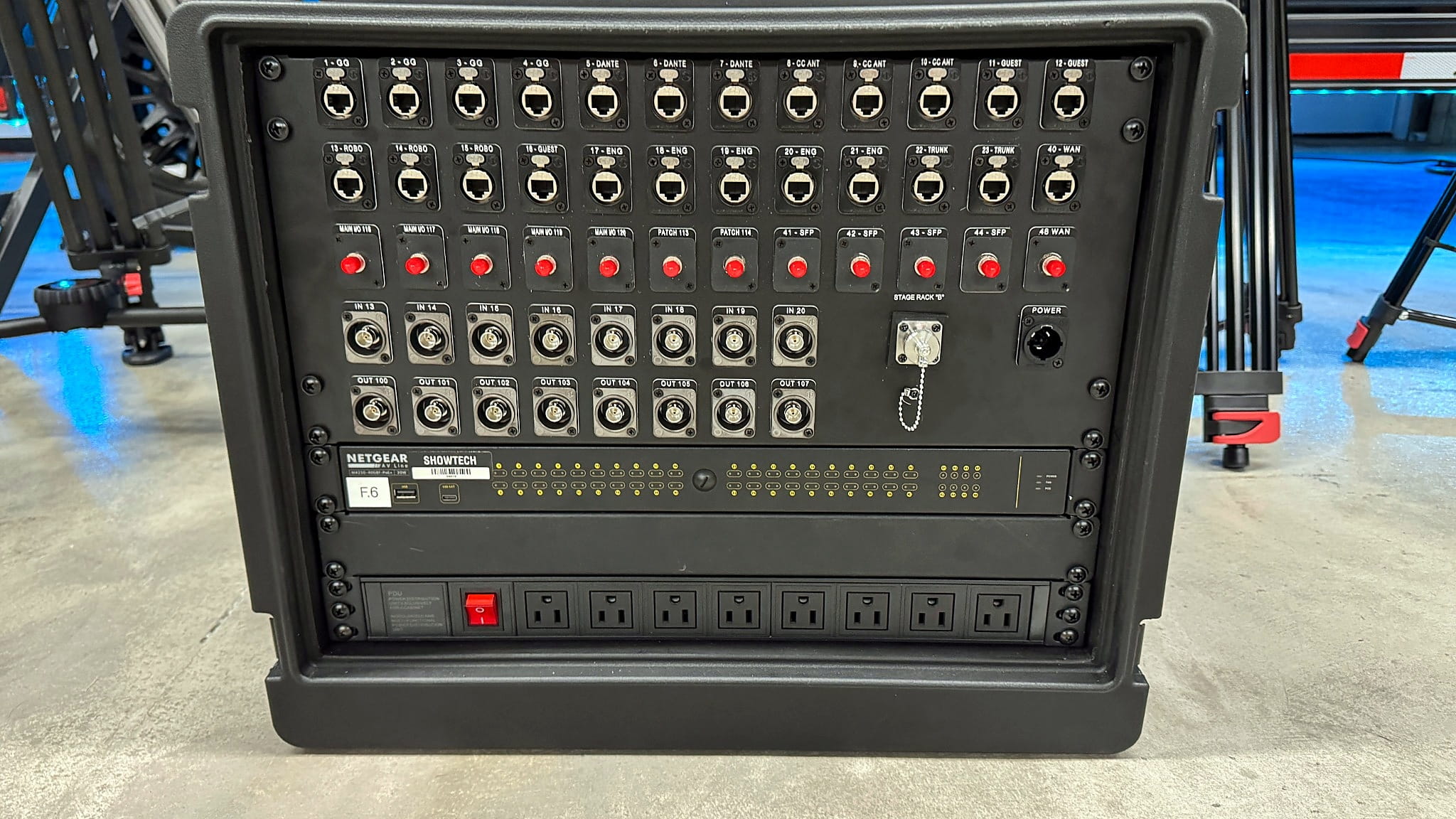 Blackbird remote stage rack connection panel